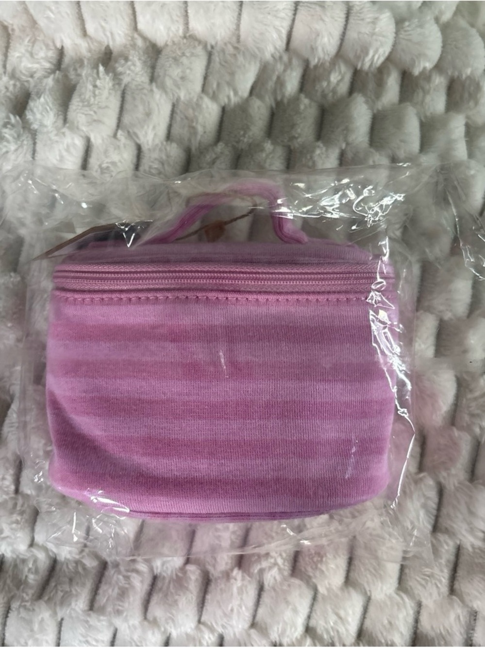 Brandy Melville Pink Striped Cosmetic Bag